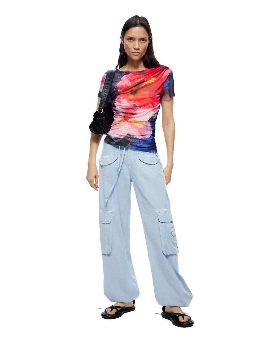 Desigual Blue Printed Short-Sleeve T-Shirt