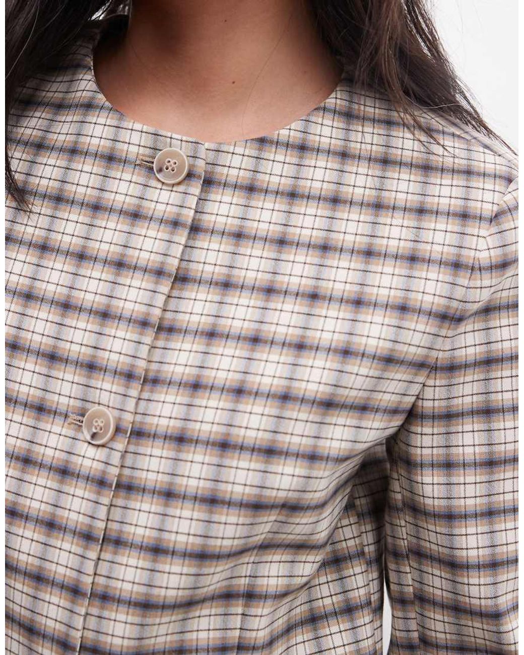 ASOS Gray Tailored Collarless Jacket