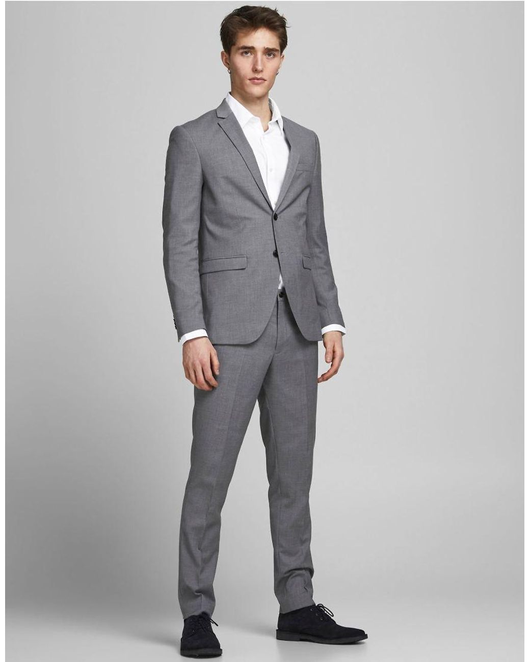 Jack & Jones Gray Franco Slim Fit Suit for men