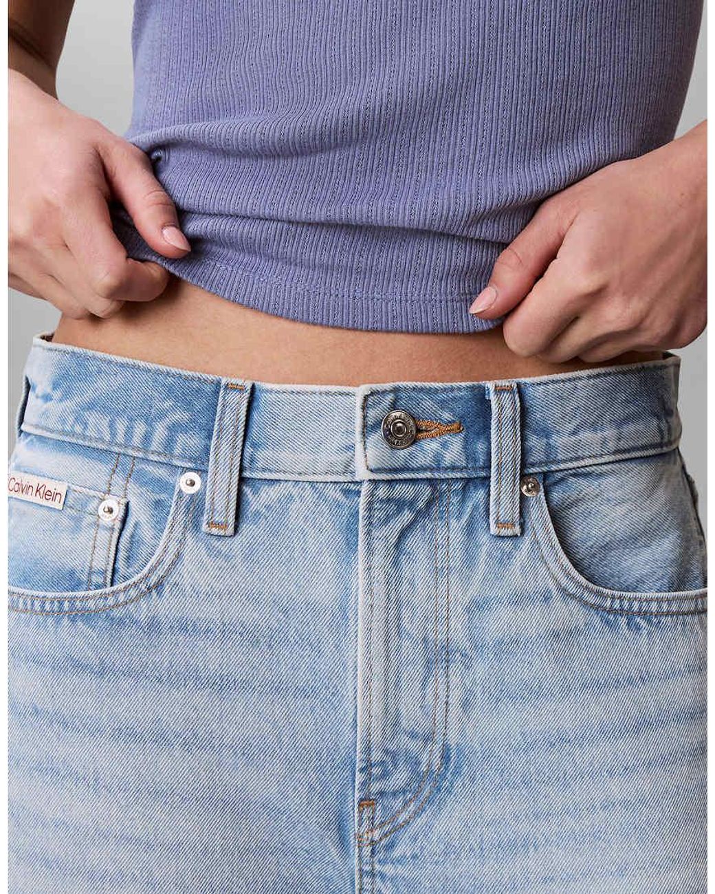 Calvin Klein Blue High Rise A-Line Jorts