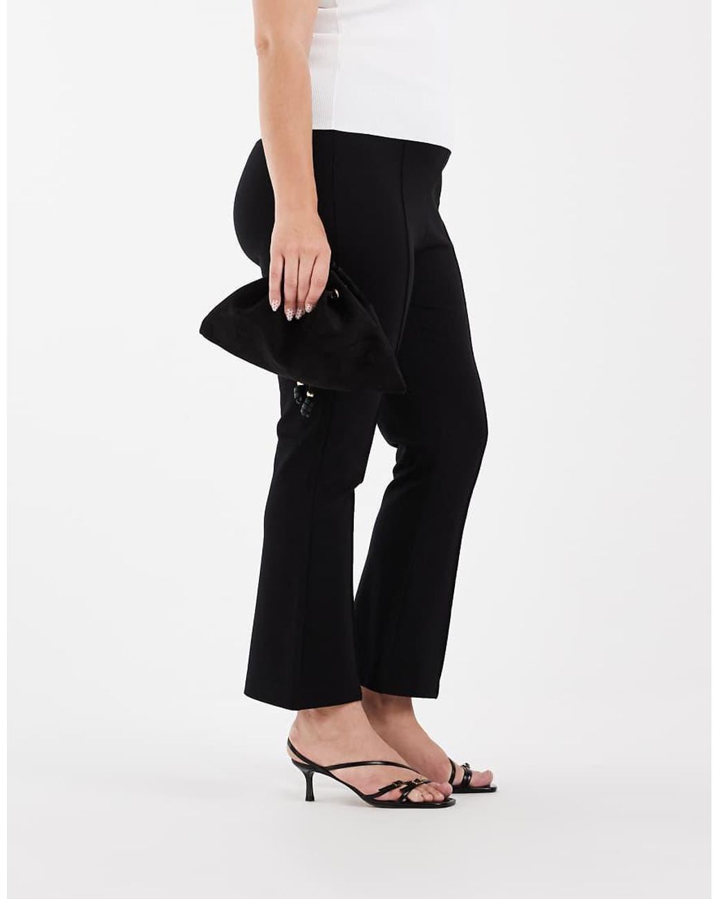 Vero Moda Black Sculpting Stretch High Waist Pleat Front Flare Trouser