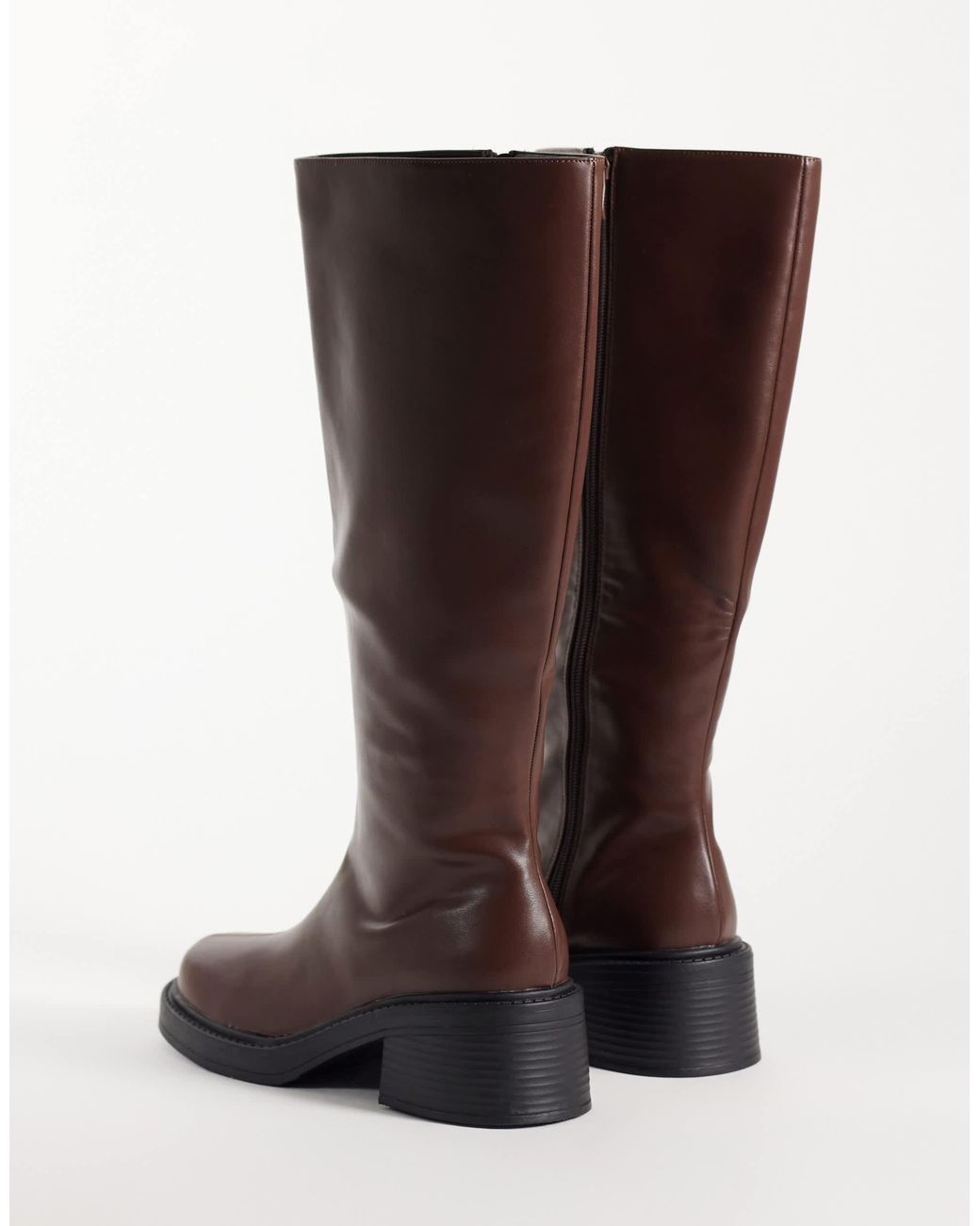 Raid Brown Coretta Square Toe Knee Boots