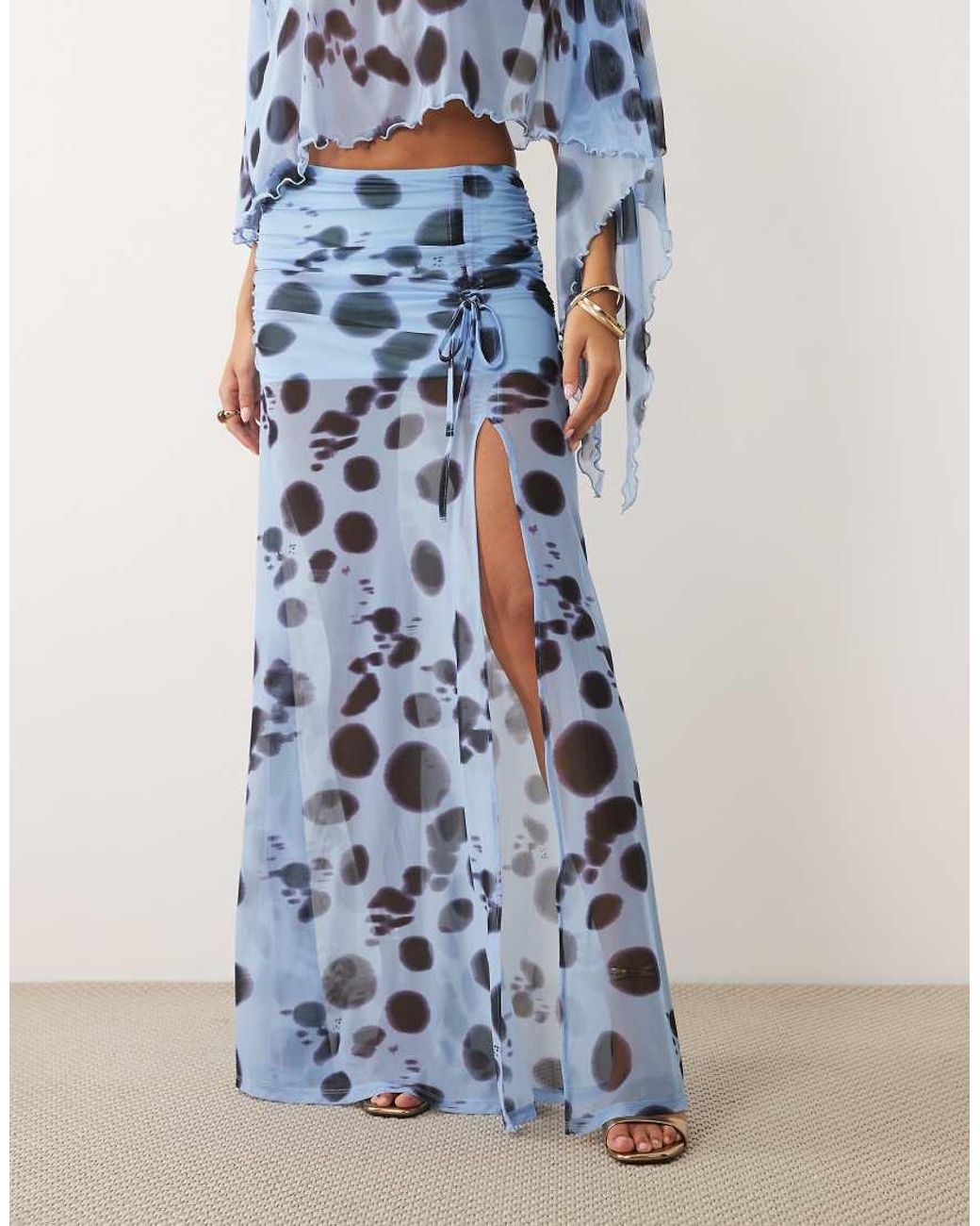 ASOS Blue Slit Maxi Skirt