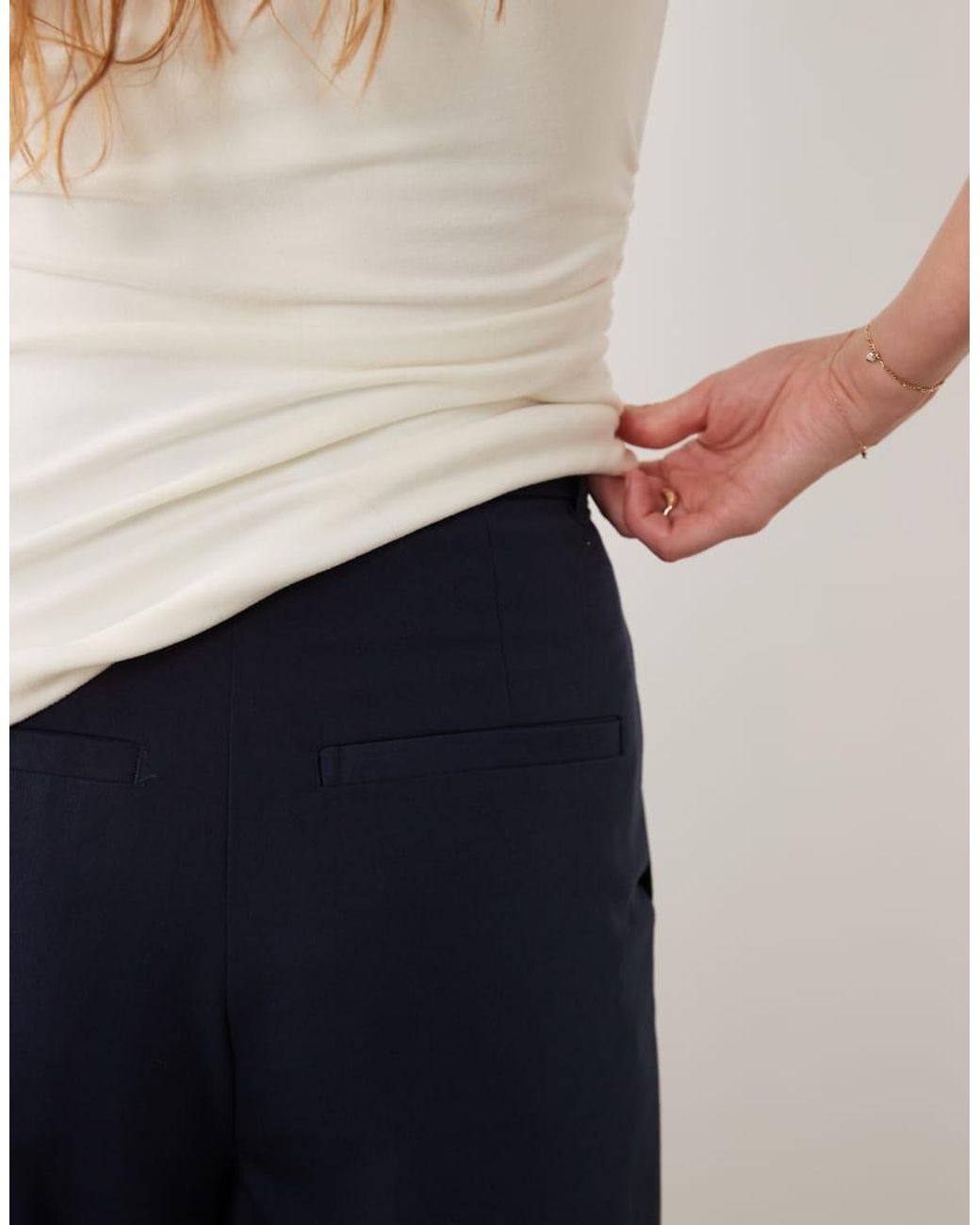 ASOS Blue Tailored Wide Leg Pants With Pleat Detail