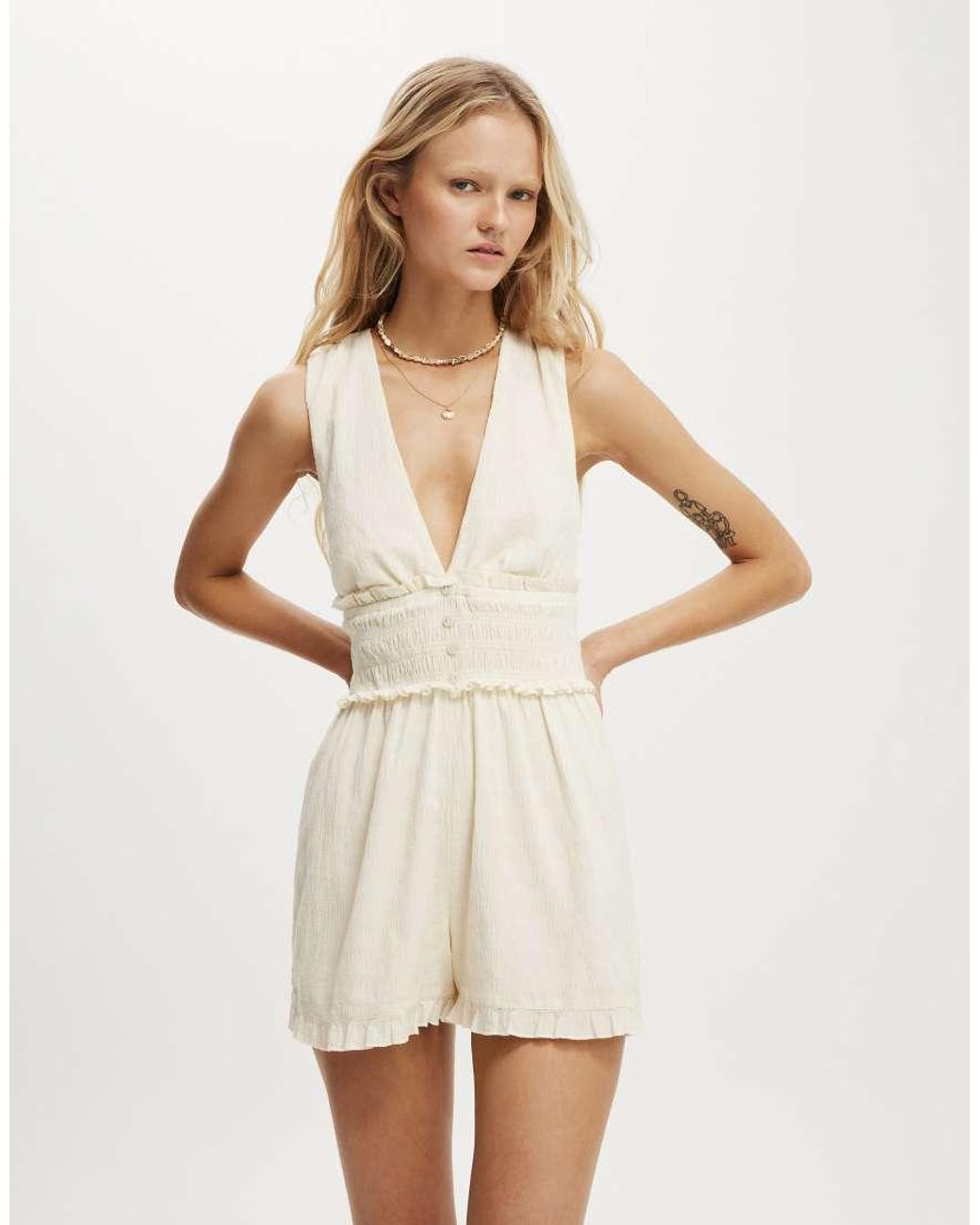 Cotton On Natural Paloma Playsuit