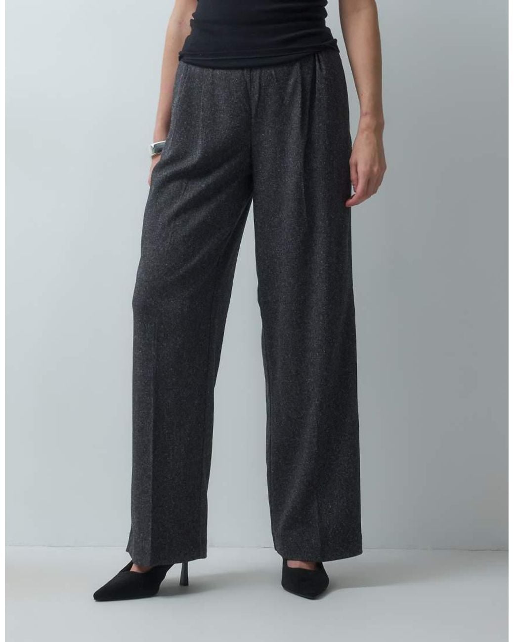 Object Blue Wide Leg Pleated Tailored Trouser Co-Ord