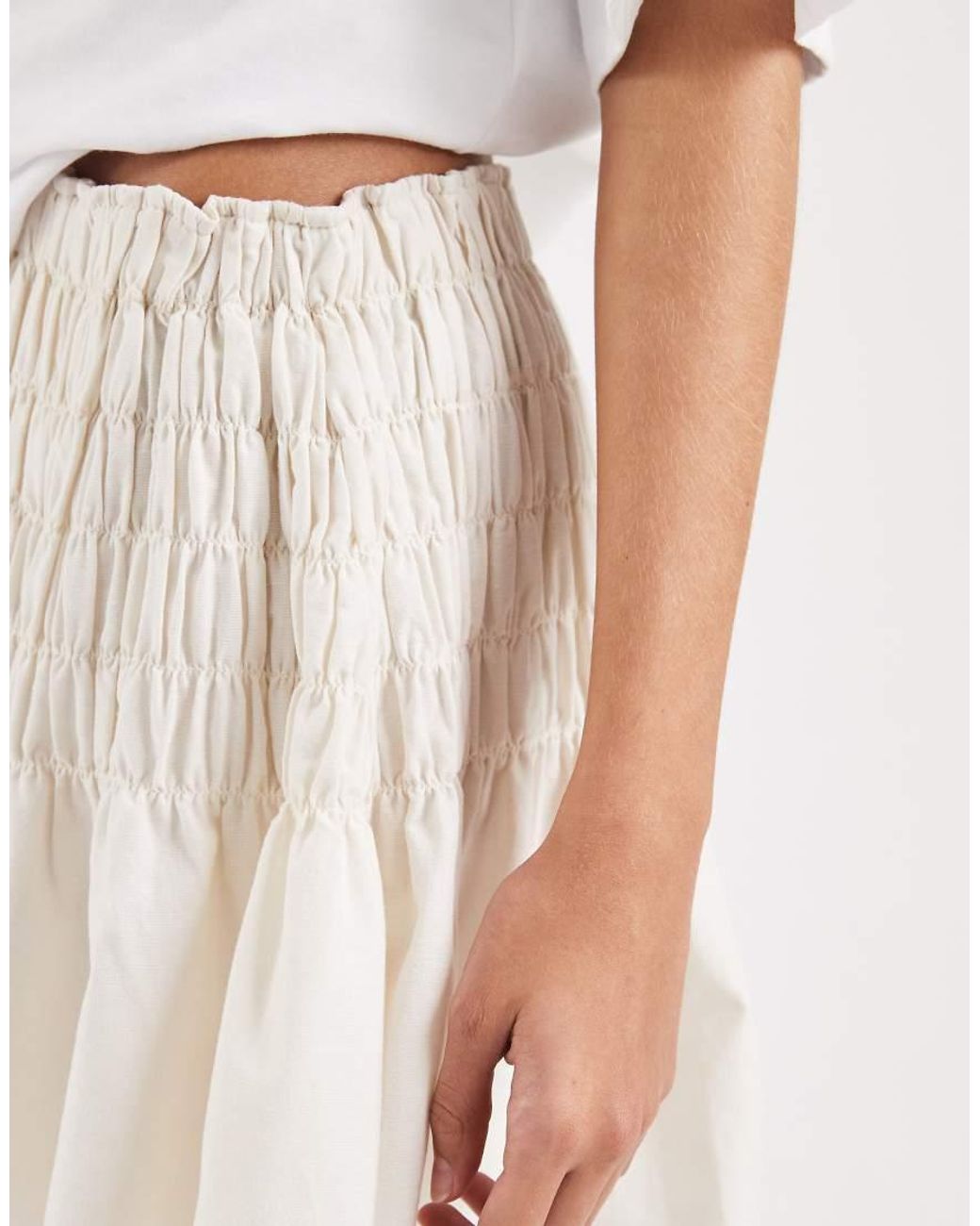 Vero Moda White Smock Waist Mini Skirt