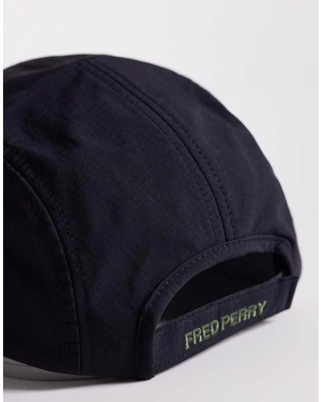 Fred Perry Blue Ripstop 5 Panel Logo Cap for men