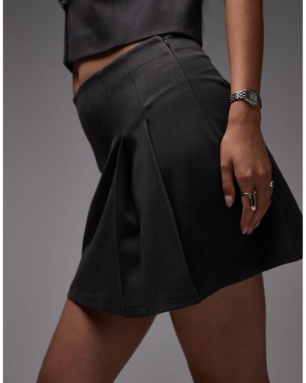 ONLY Elegante Minirok Met Plooien in het Gray