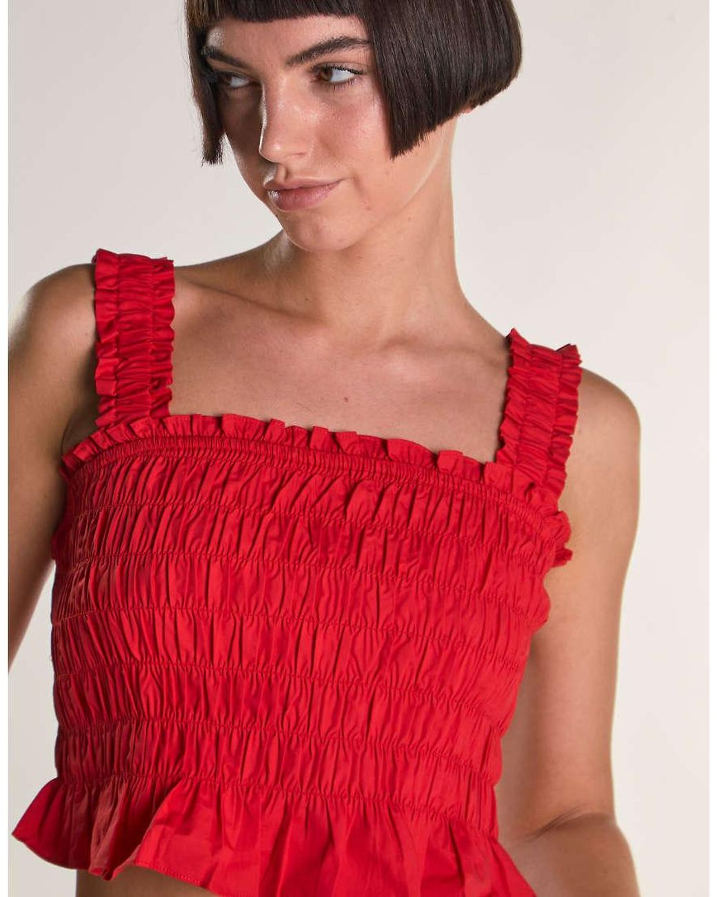 Glamorous Red Smocked Top
