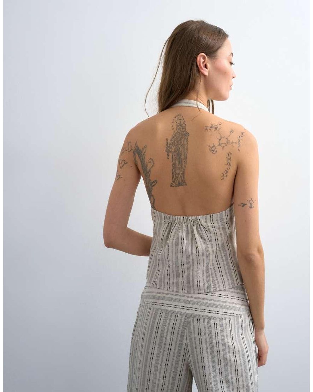 TOPSHOP Brown Halter With Key Hole Detail