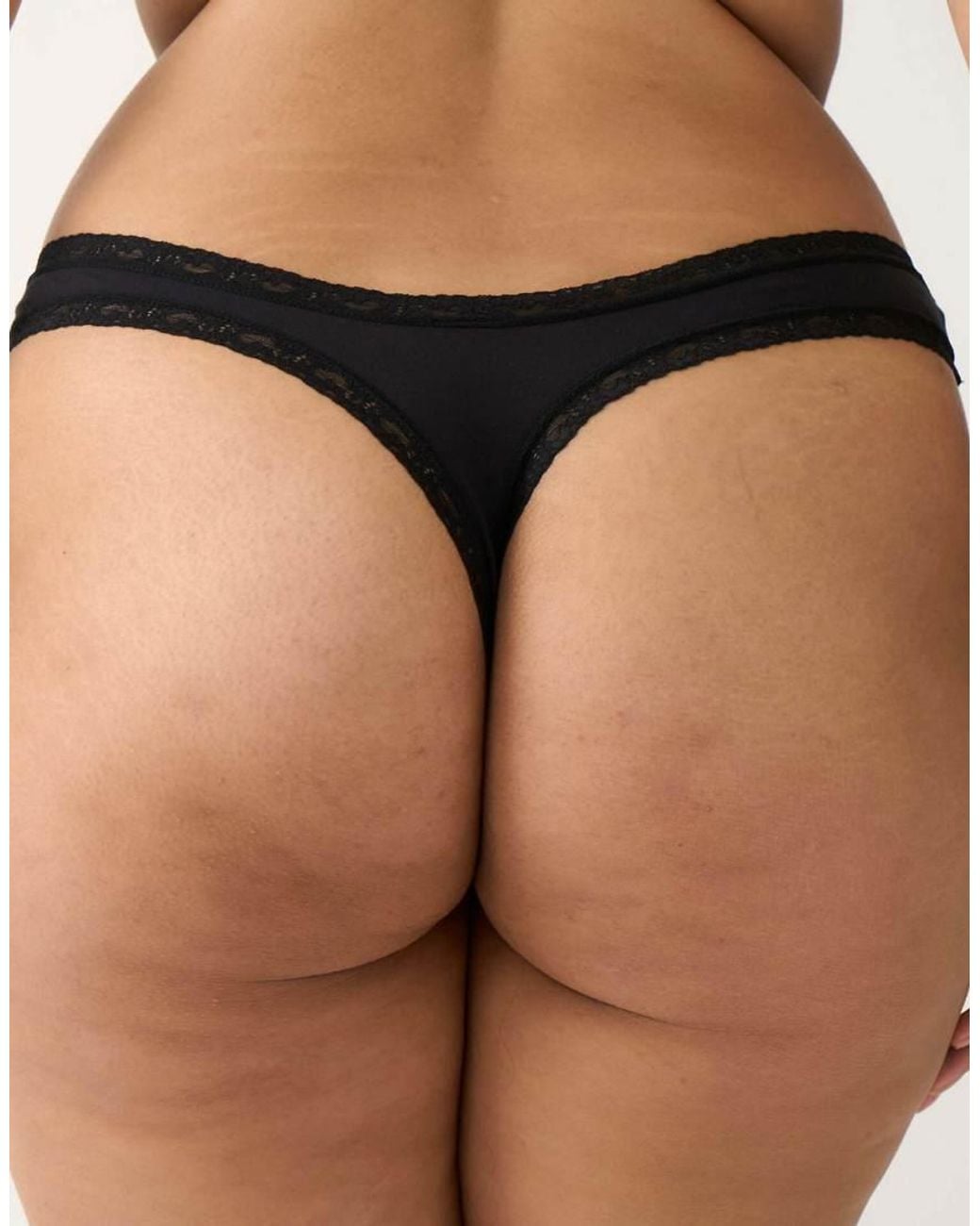Stripe & Stare Black Thong Four Pack