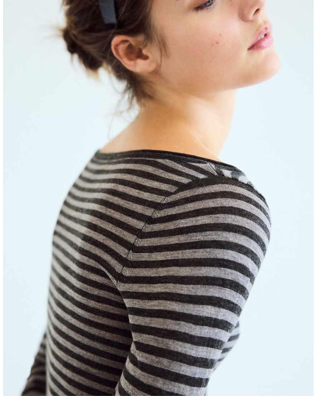Stradivarius Blue Wool And Silk Boat-neck Sweater