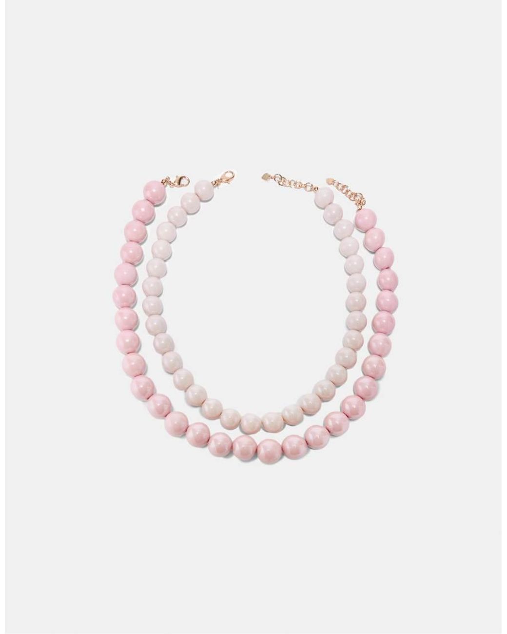 Stradivarius Brown Set Of 2 Bead Necklaces