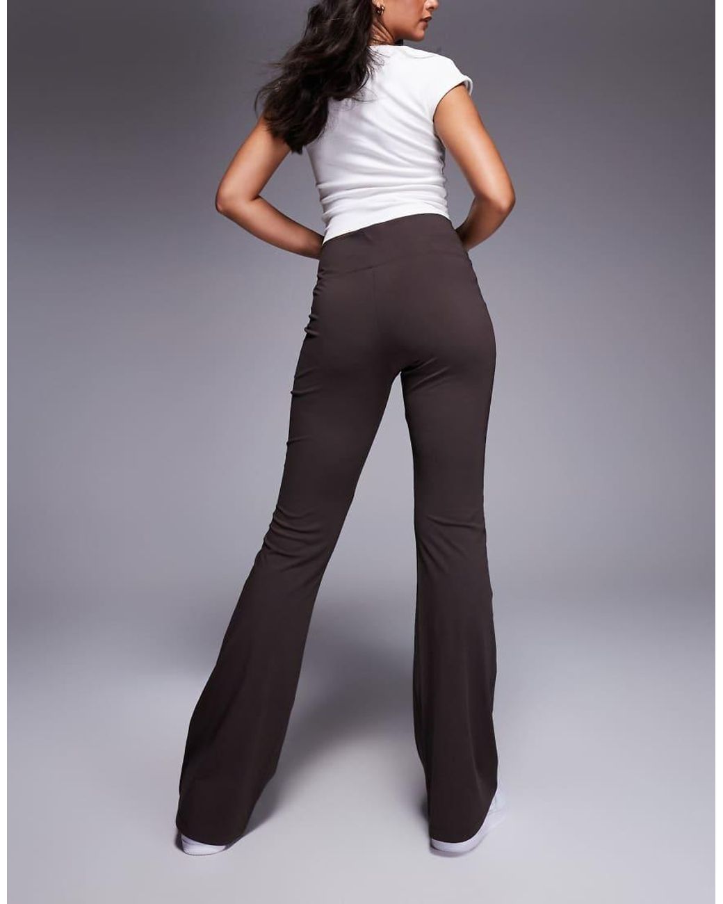 ASOS Gray Sculpting Cross Front Flare Pants