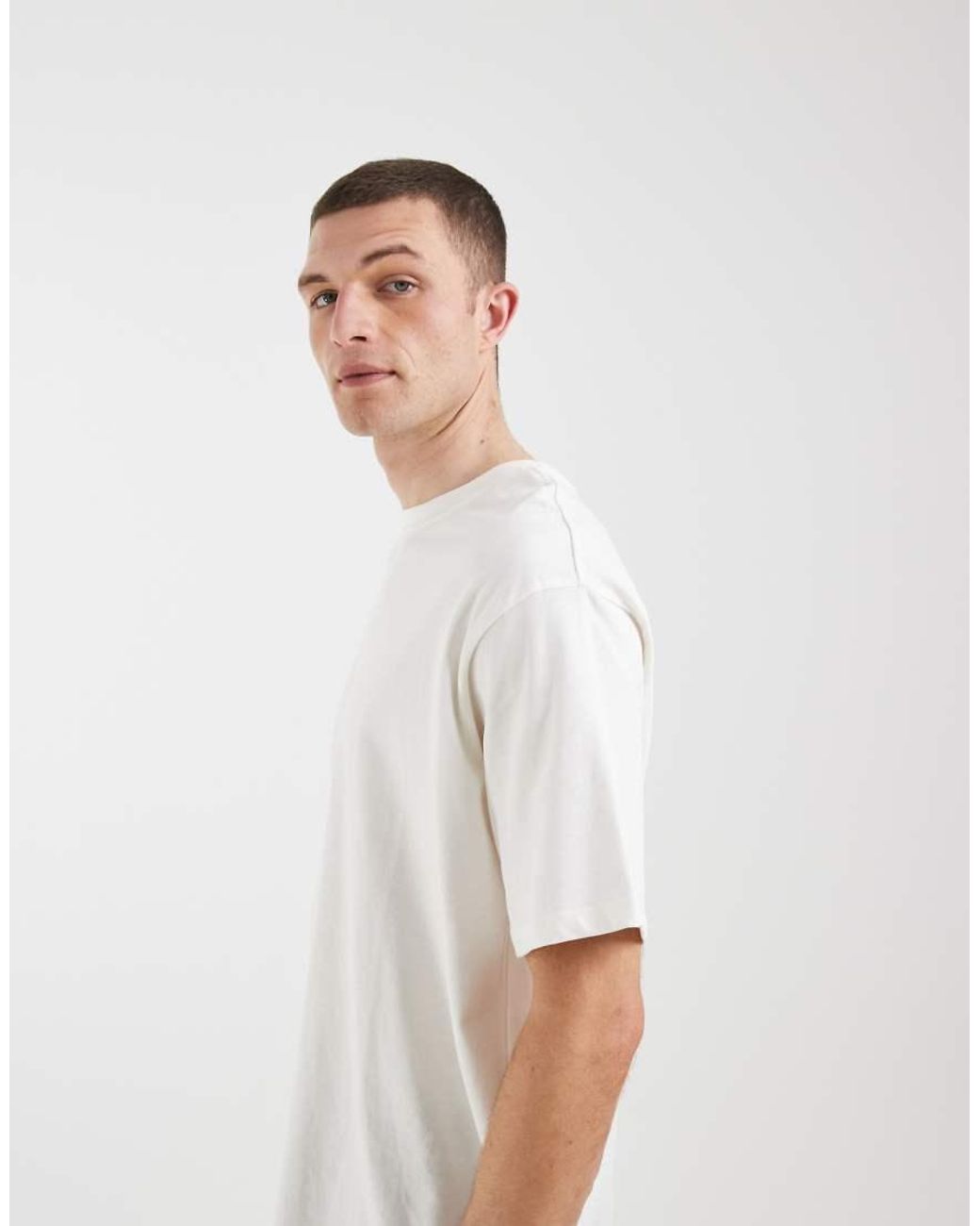 Blend White 100% Cotton Oversized T-shirt for men