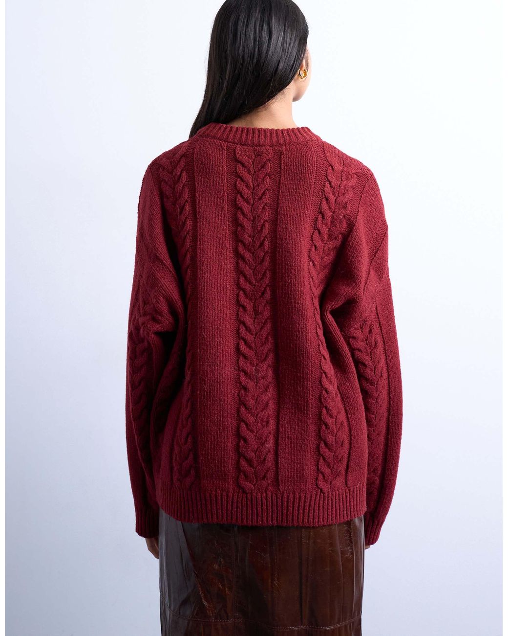 TOPSHOP Red – oversize-strickpullover