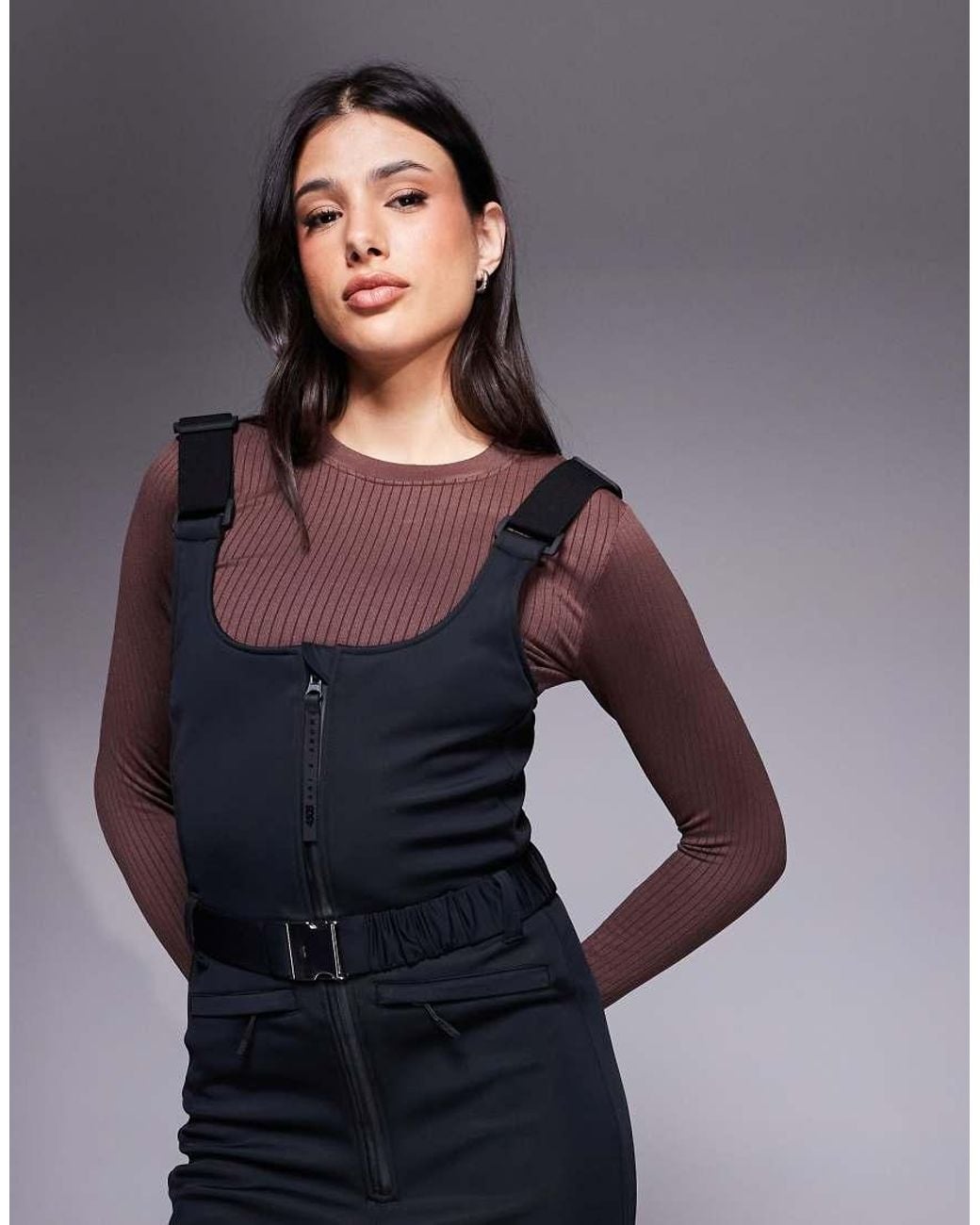 ASOS 4505 Ski & Snow Blue Asos 4505 Tall Ski Soft Shell Belted Water Repellent Bib Salopettes