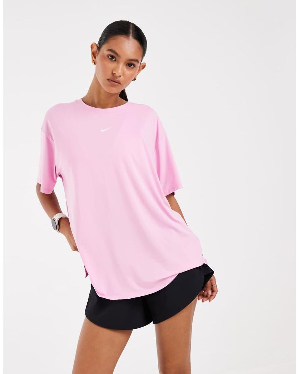 Nike Pink One Dri-Fit T-Shirt With Key Hole Detail