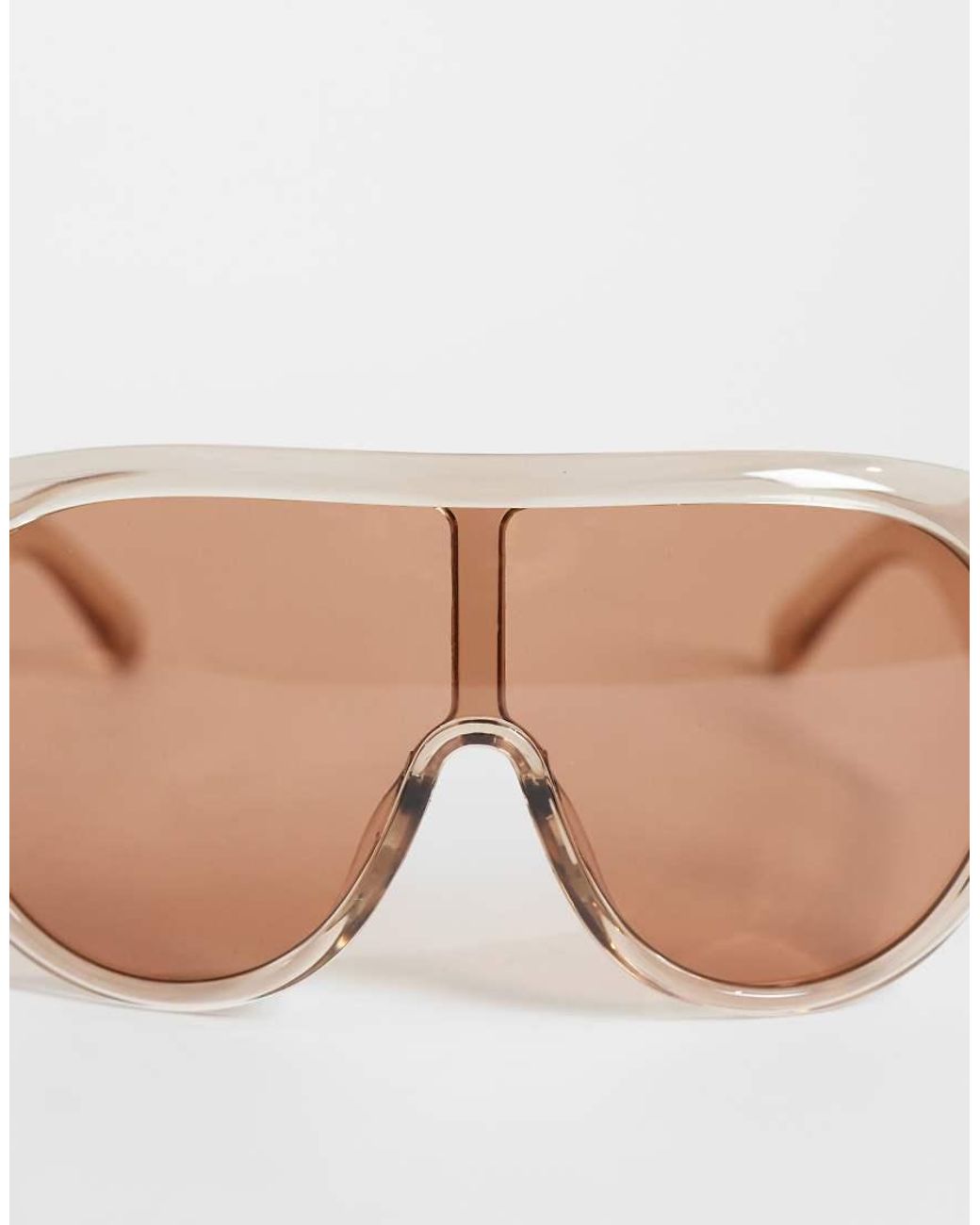 ASOS Natural Oversized Aviator With Wide Temple