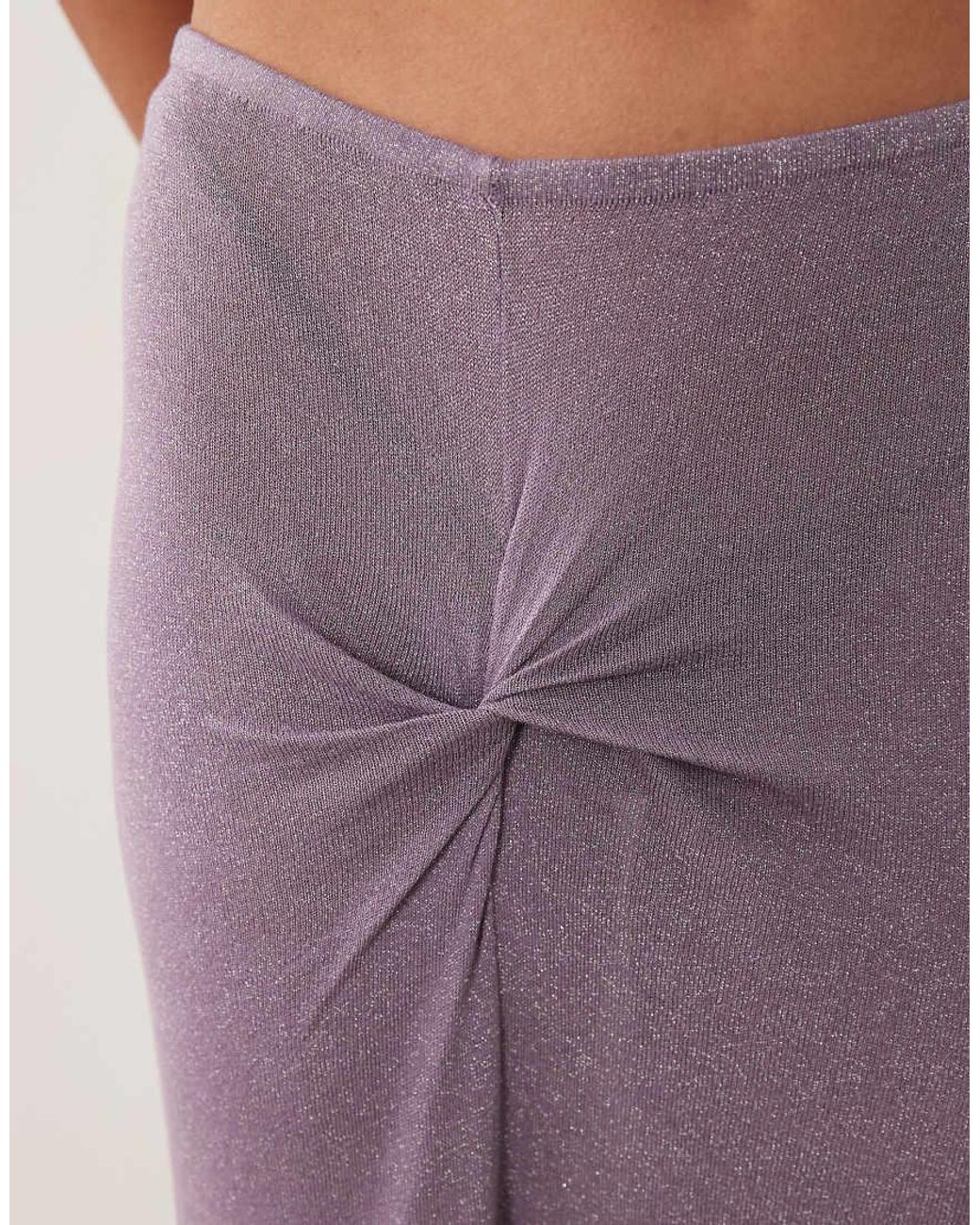 Miss Selfridge Pink Glitter Knit Twist Detail Maxi Skirt