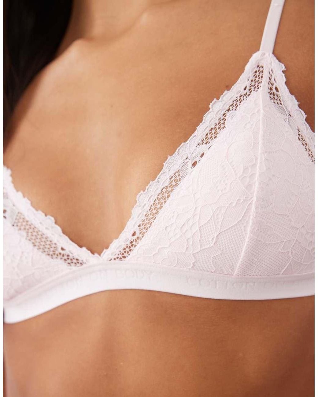 Cotton On Brown Everyday Lace Padded Triangle Bralette