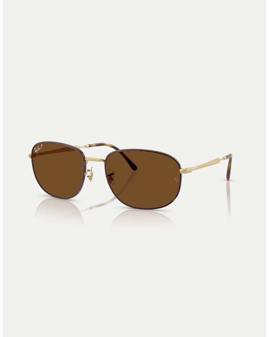 Ray-Ban Brown Rb3754 Rectangle Polarised Sunglasses With Lens