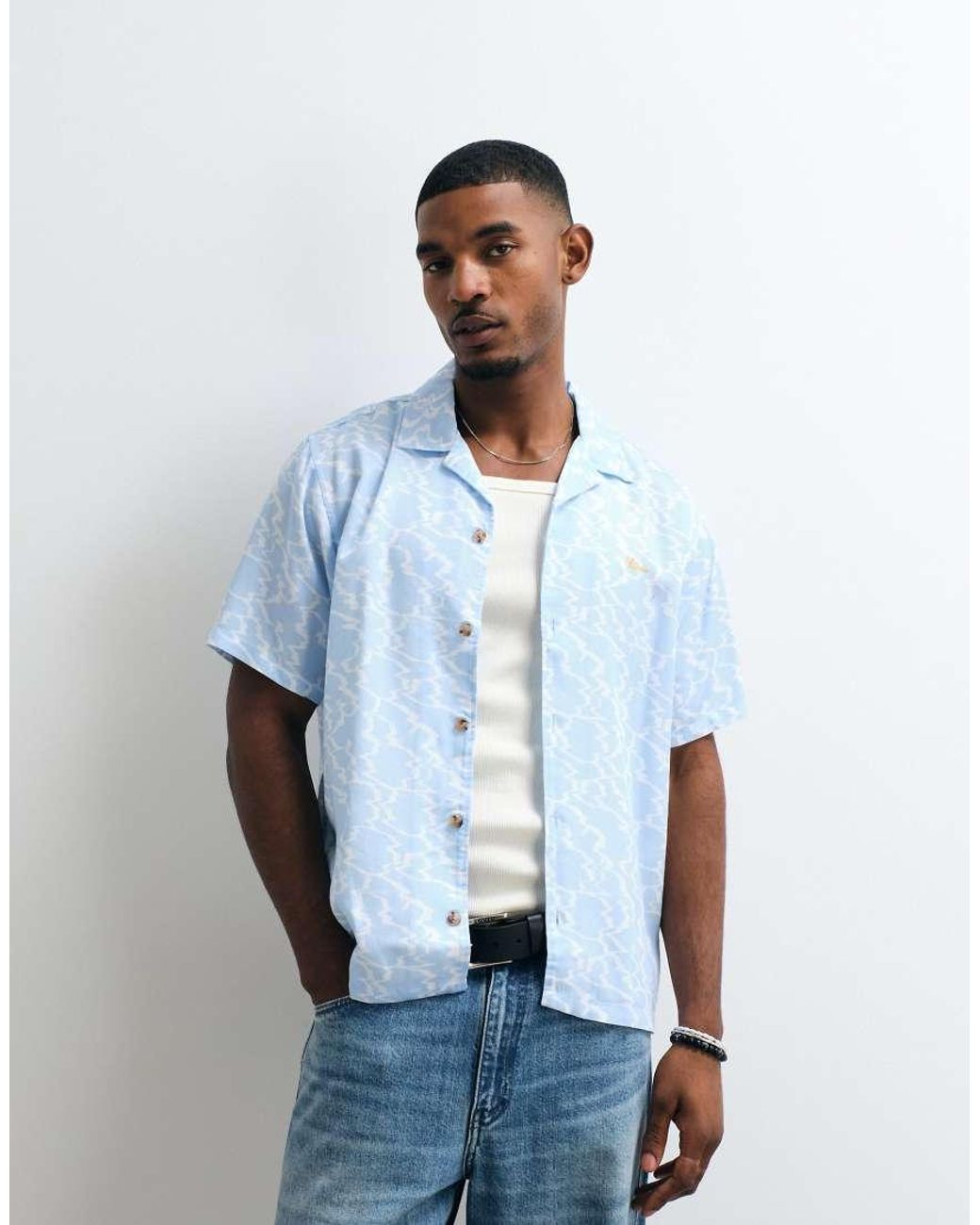 BLKVIS White Bagliore Patterned Shirt Co-ord for men