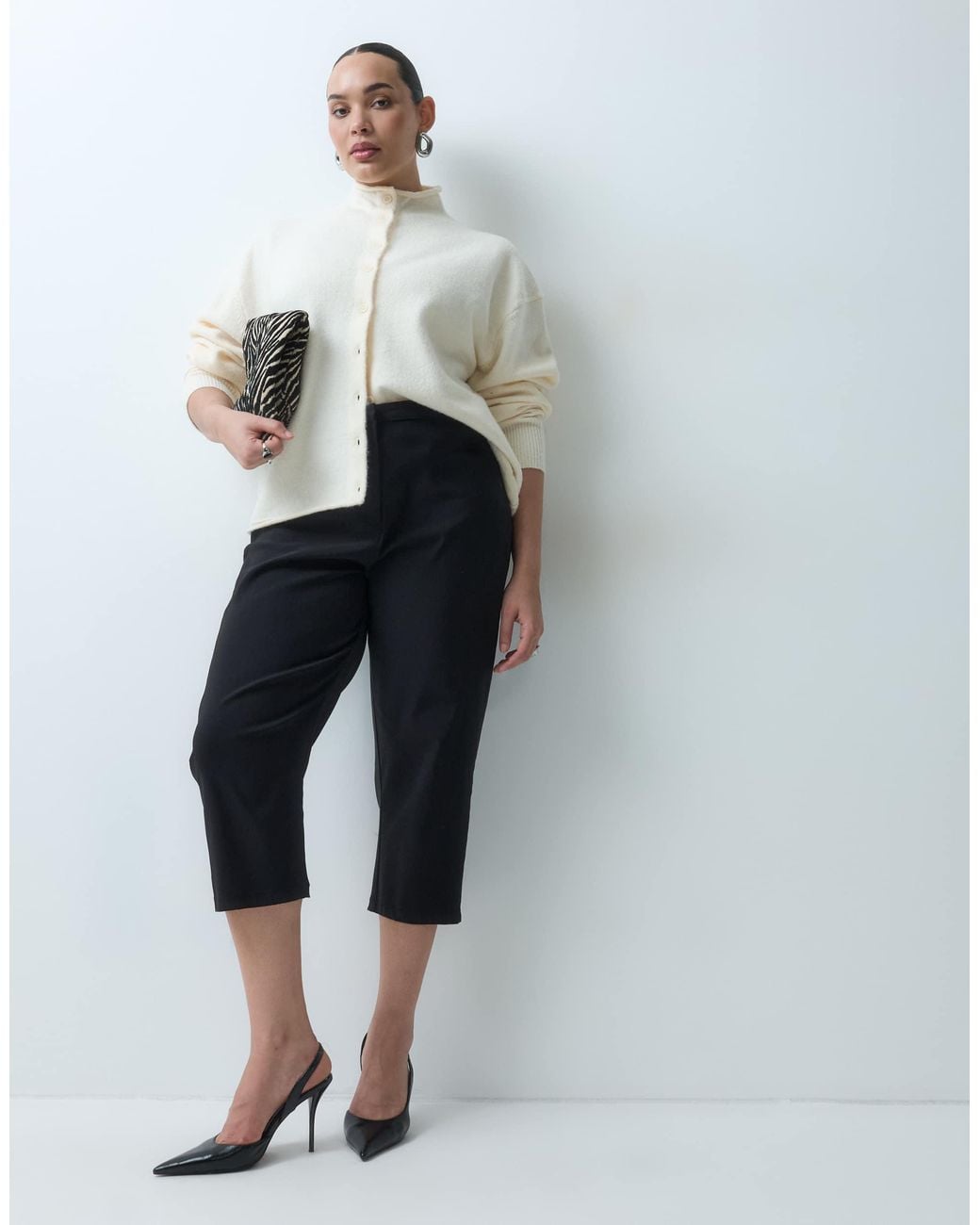 ASOS Asos Design Curve Bengaline Capri Pant With Side Panel Details in ...