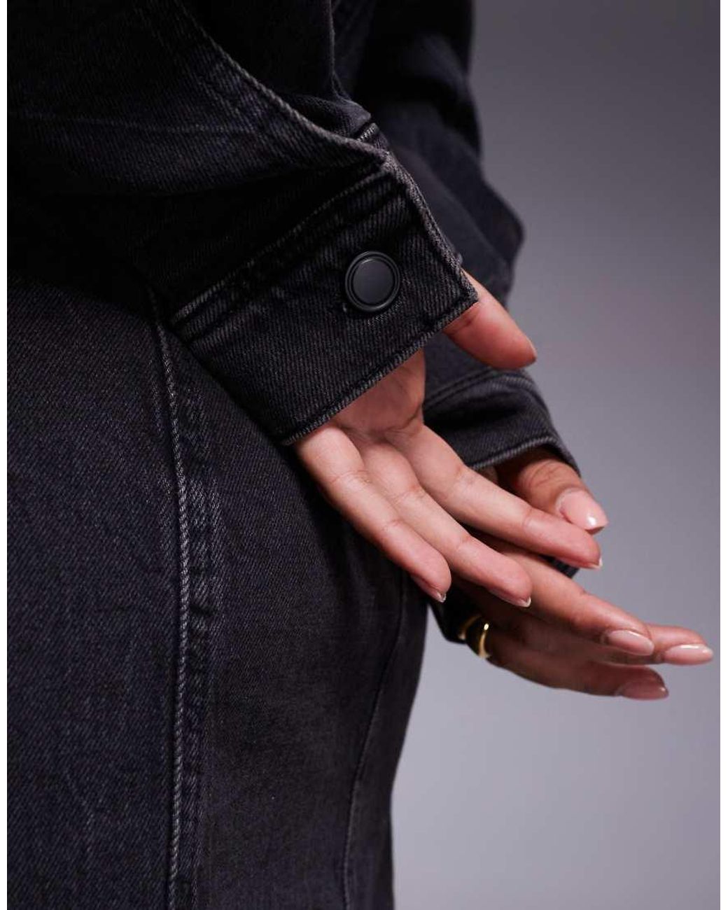 GOOD AMERICAN Blue Denim Cinched Waist Curve Hem Shirt Dress