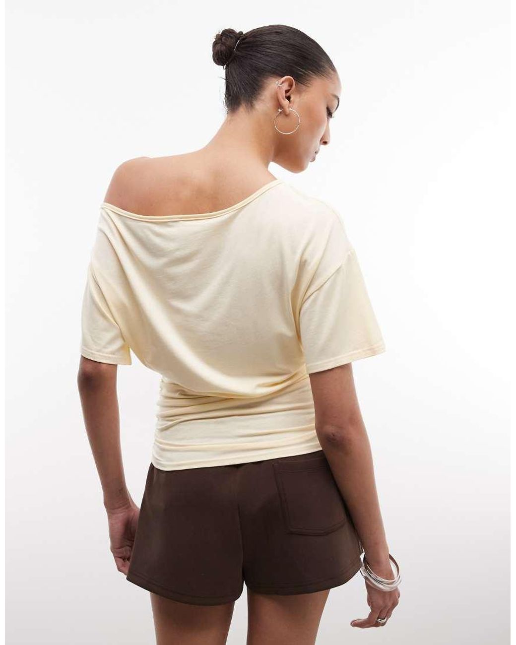 Collusion Natural Off Shoulder Drapey Top