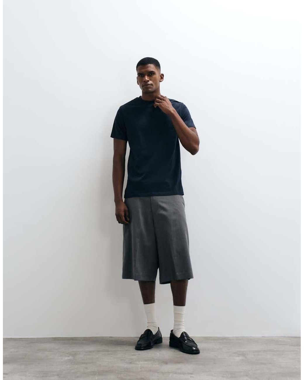 ASOS Basic Muscle Fit T-Shirt in het Blue voor heren