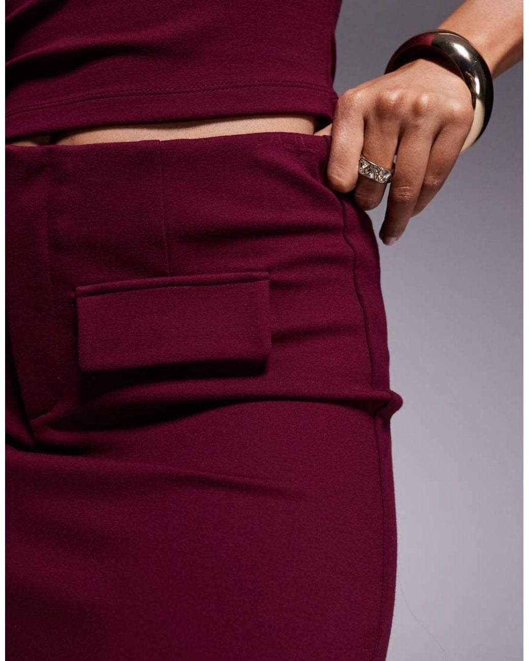 ASOS Purple Co-ord Ponte Mini Skirt With Pocket Detail