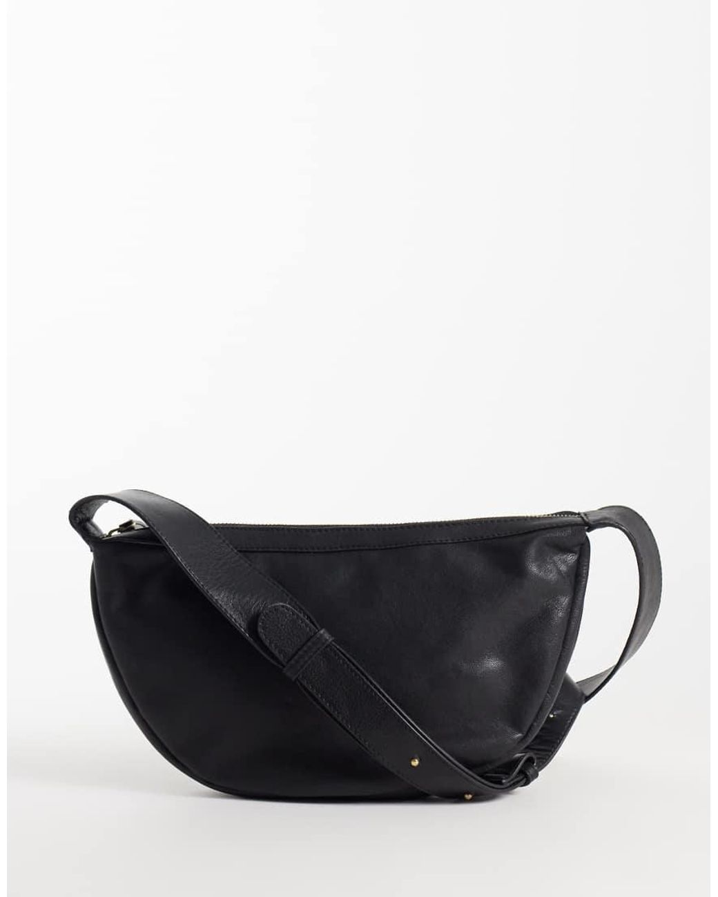 Barney's Originals Black Real Leather Cross-Body Bag
