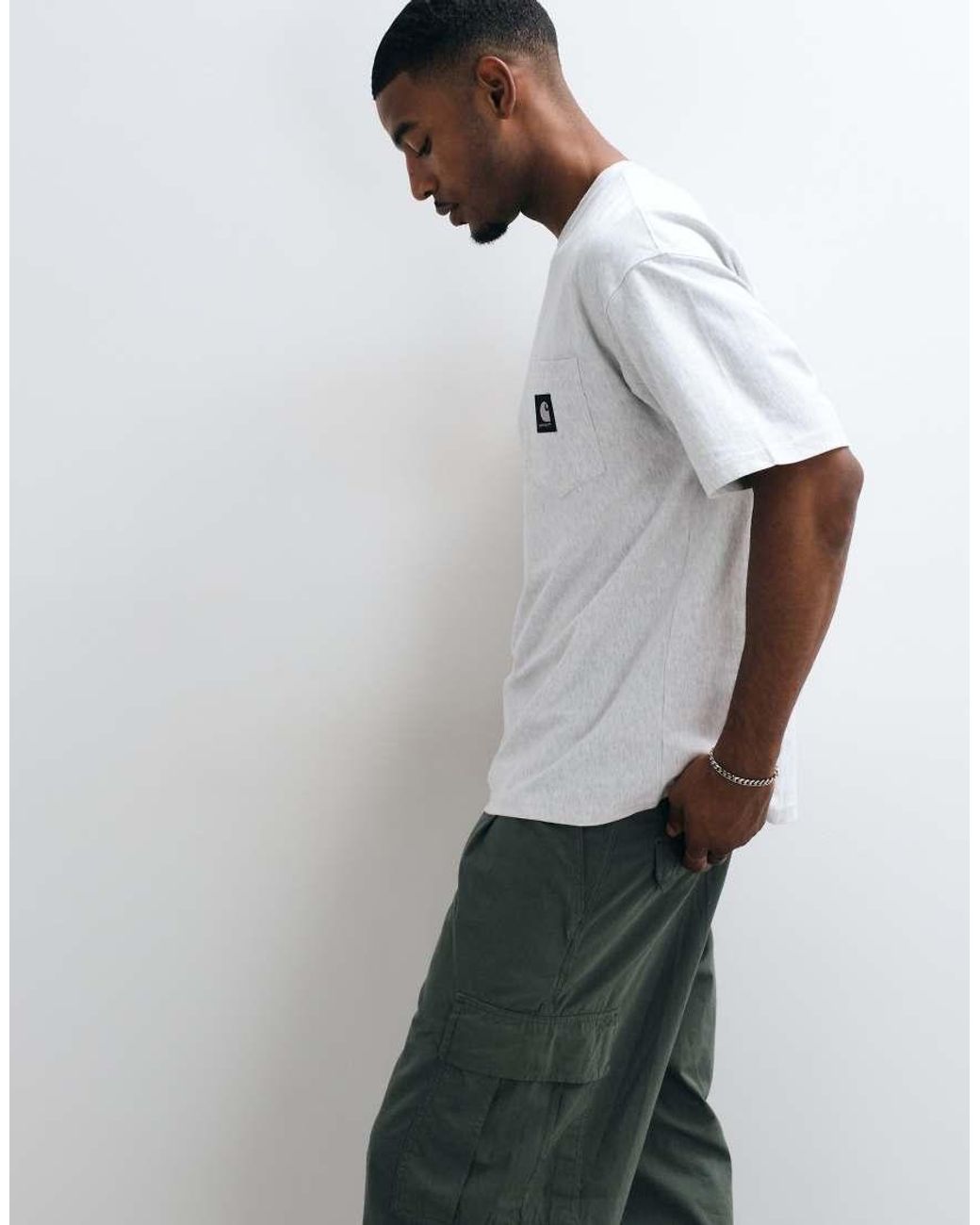 Carhartt White Og Loose Pocket T-shirt for men