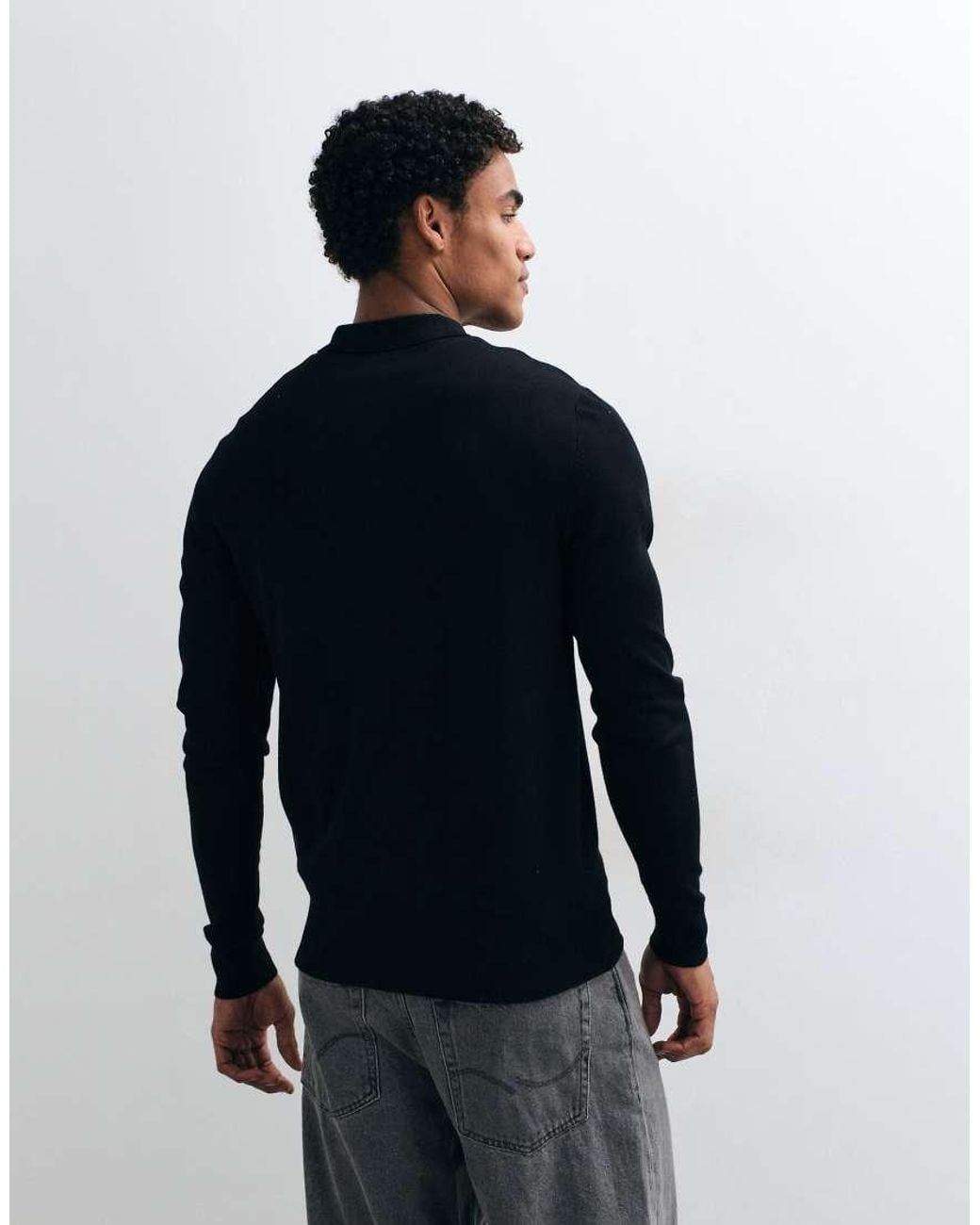 French Connection Blue Knitted Polo Shirt for men