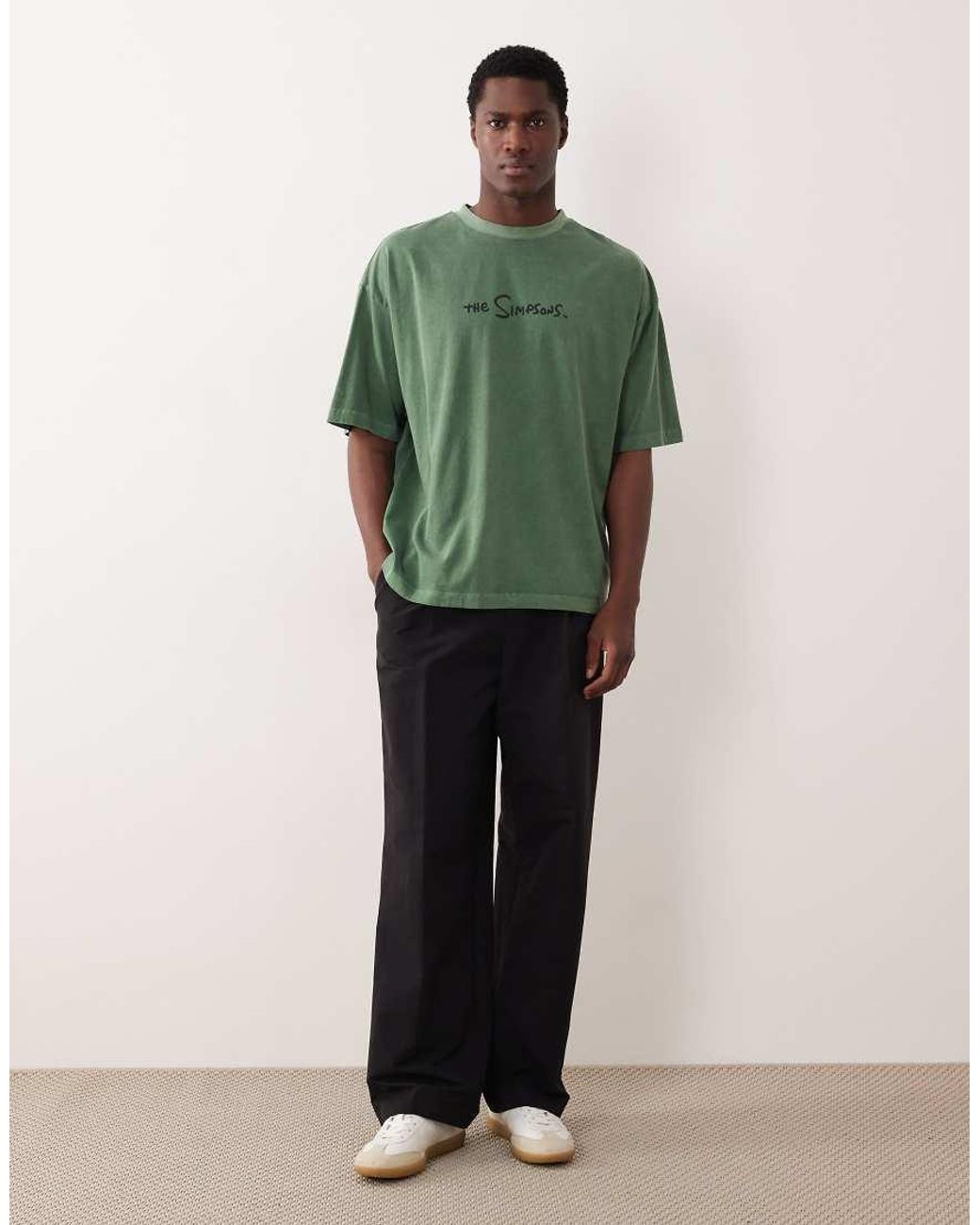 ASOS Green Unisex Oversized T-shirt With Simpsons Print for men