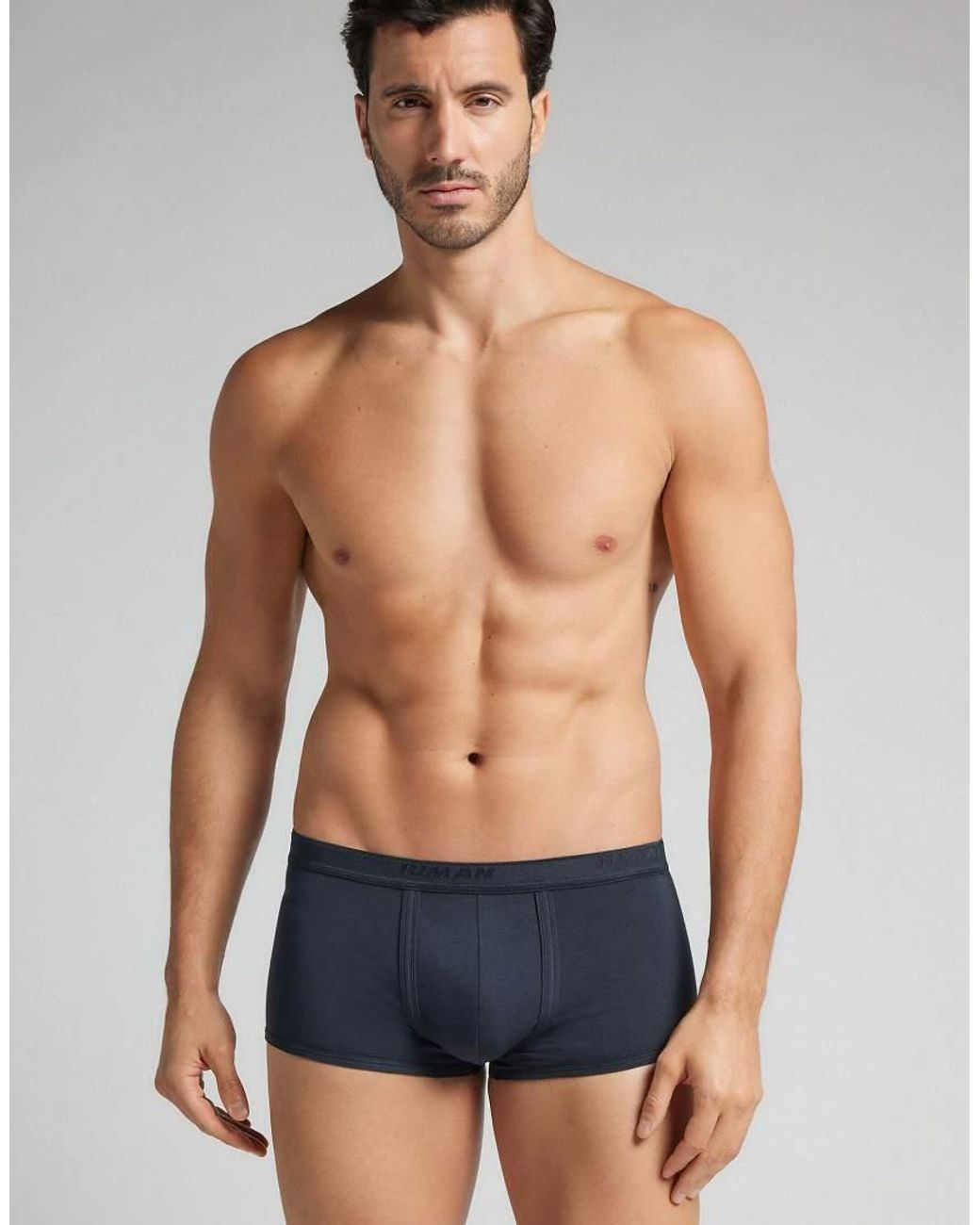 Intimissimi Blue Superior Cotton Boxers With Logo for men