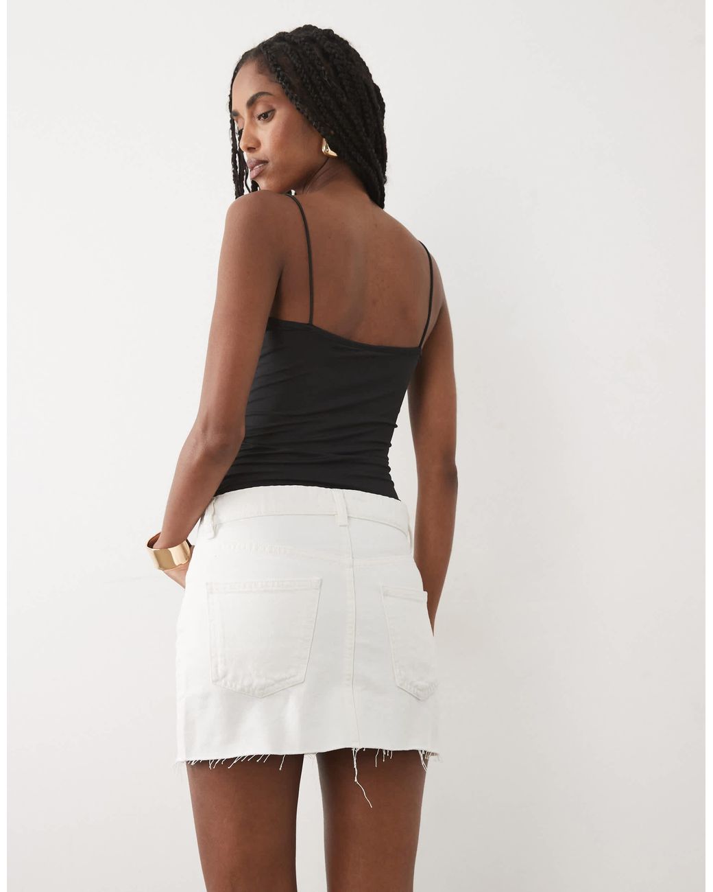 Mini-jupe 100 % coton Mango en coloris White