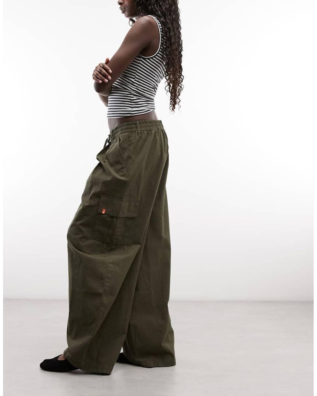 Collusion Green Utility Pocket baggy Cargo Trousers