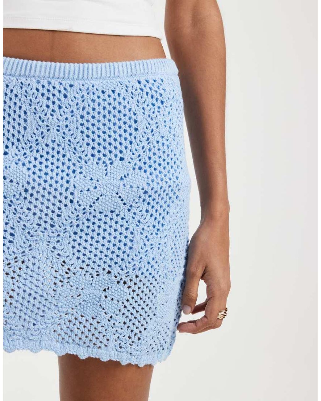 Gap Blue Pointelle Light Knit Mini Skirt