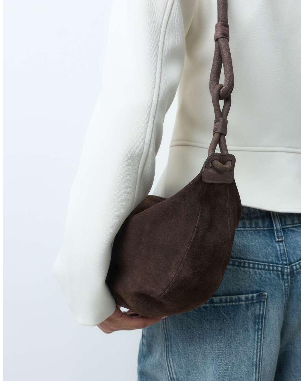 ASOS White Suede Sling Crossbody Bag