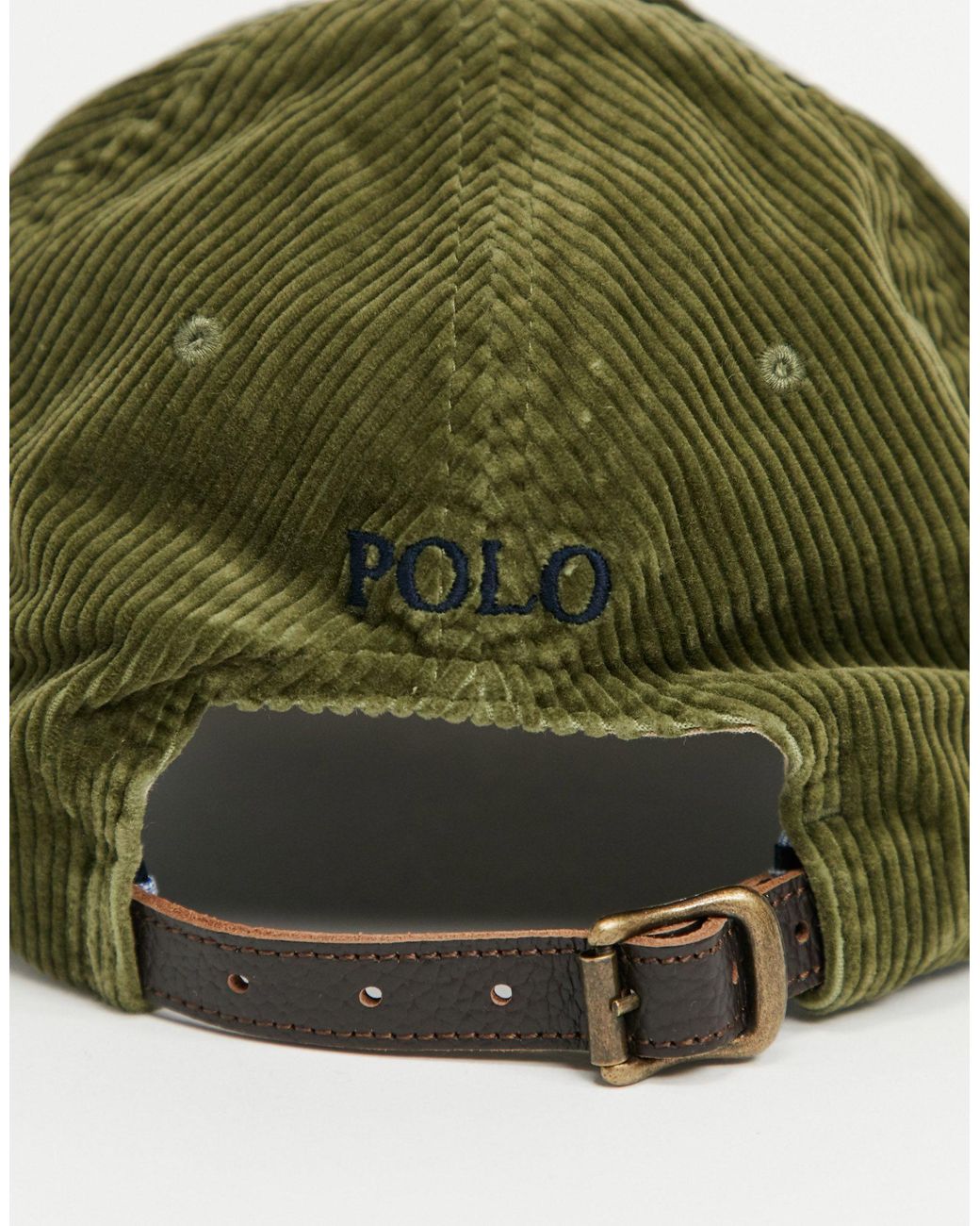 Casquette en velours côtelé avec logo poney - Olive Polo Ralph Lauren pour  homme en coloris Vert | Lyst