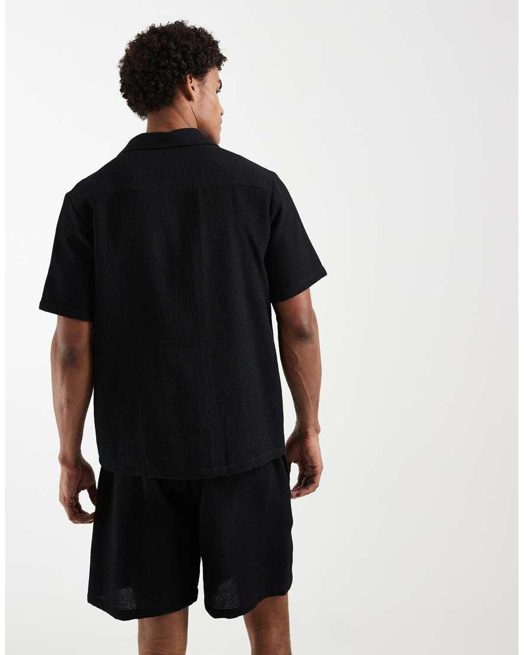 Sol Beach Black Waffle Beach Shorts for men