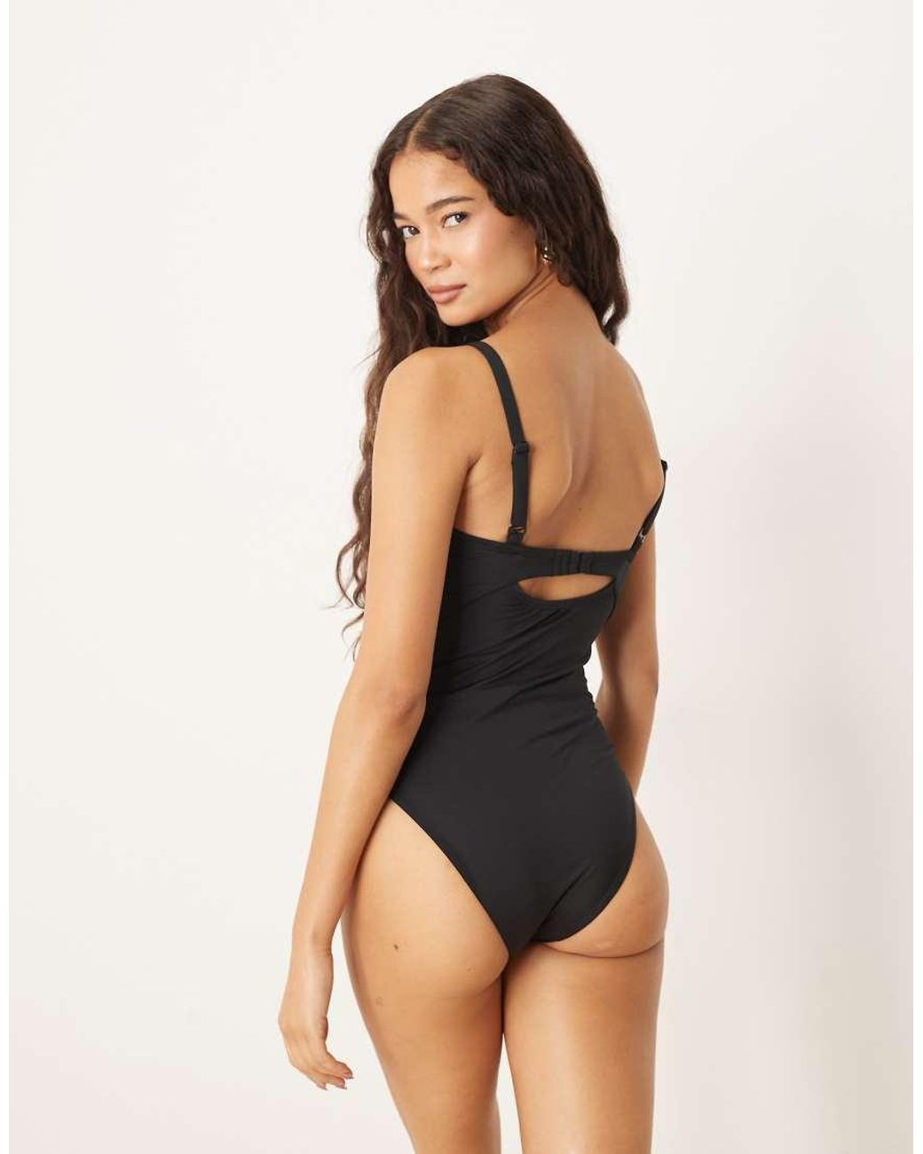 Nike Black Nike V Neck One Piece Swimsuit