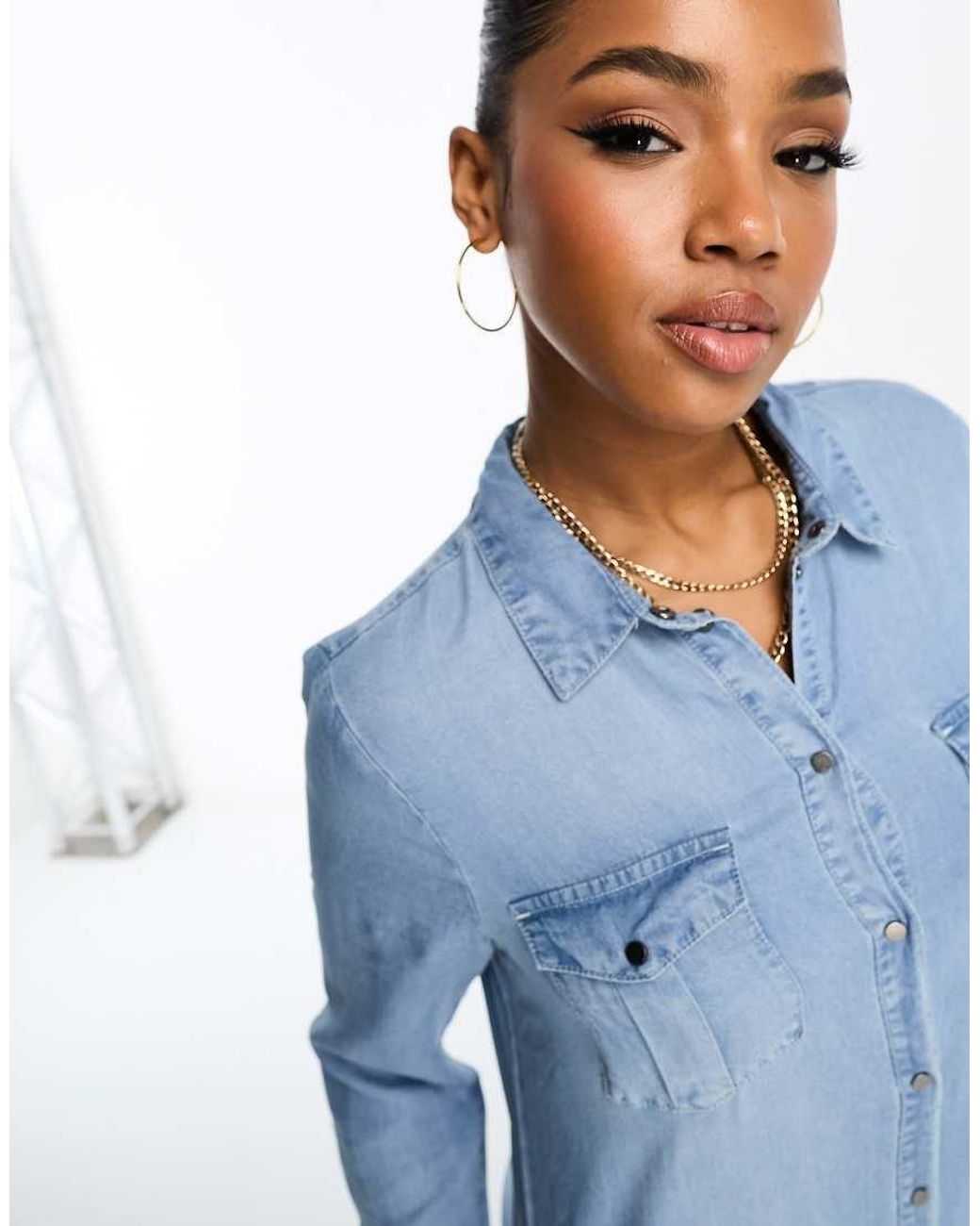 Vero Moda Blue Denim Mini Dress