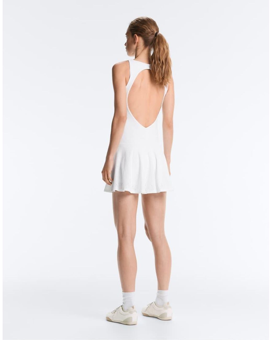 Oysho White Embroidered Comfortlux Short Dress