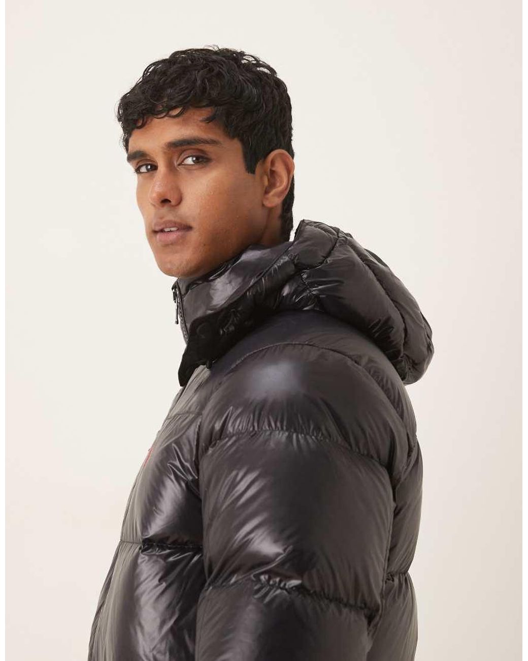 Polo Ralph Lauren Gray Gorham Icon Logo High Shine Insulated Down Puffer Jacket for men