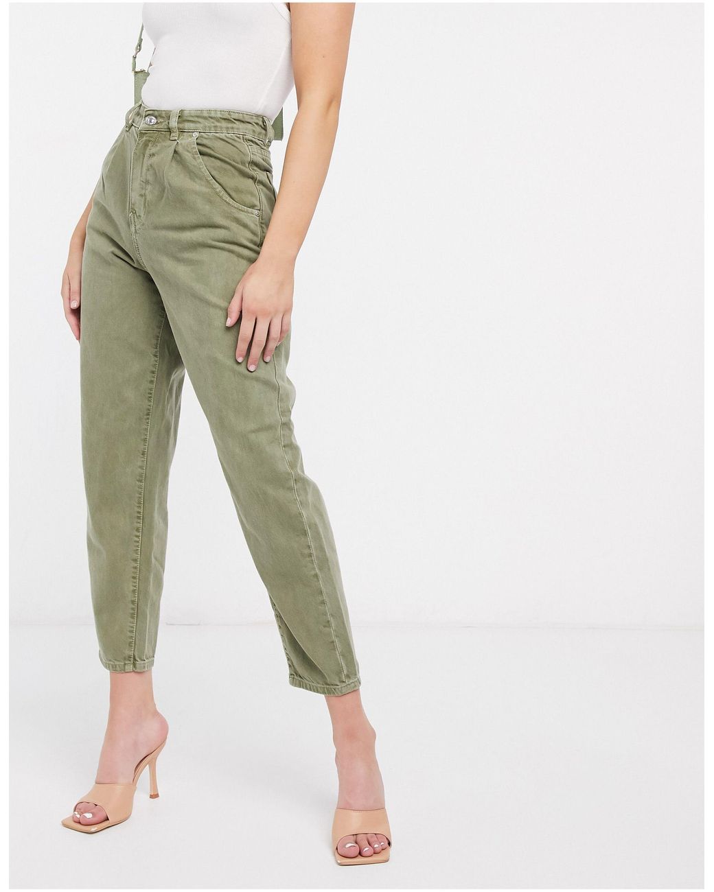 Mango Denim Pleat Top Slouchy Jeans in 