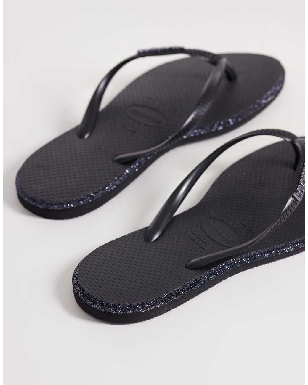 Havaianas Blue Slim Point Glitter Flip Flops